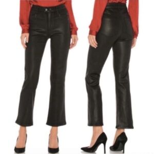 Paige Claudine Kick Flare Coated Pants SZ 27 Black Stretch Punk Edgy Whimsygoth